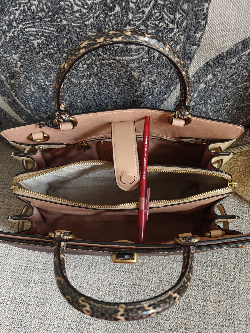 Coach 1941 Serra Satchel Oxblood Multi with Snakeskin Handles - Picture 8 of 11